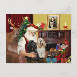 Santa's 2 Cocker spanjorer Helg Vykort