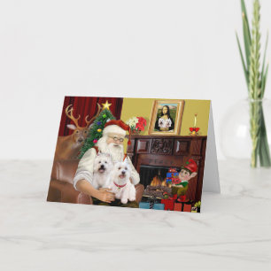 Santa's 2 Westies Helgkort
