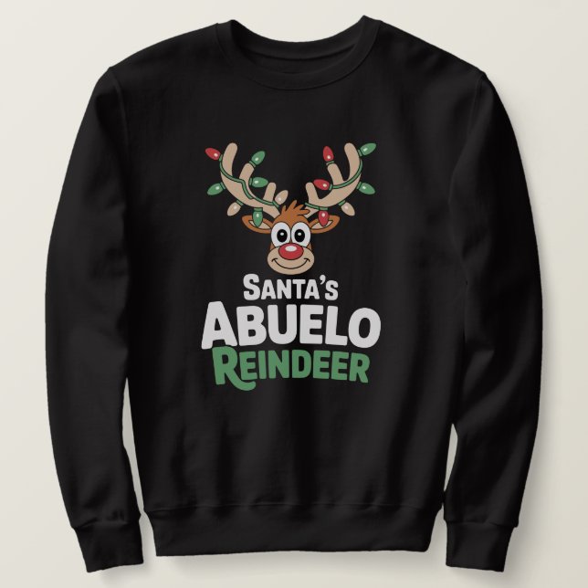 Santa's Abuelo Reindeer Spanish Lång Ärmad Tröja (Design framsida)