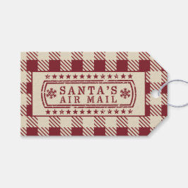 Santa's Airmail Red Classic Postmark Presentetikett
