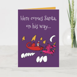 Santa's Alicorn Sleigh Helgkort