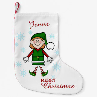 Santas älva (flickan) liten julstrumpa