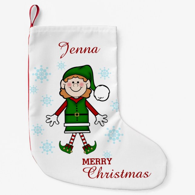 Santas älva (flickan) liten julstrumpa (Framsidan)