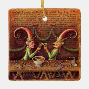 Santas älvaprydnad, Wassail Julgransprydnad Keramik