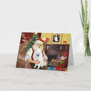 Santa's American Eskimo Hund Helgkort