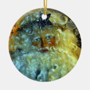Santas ansikteprydnad julgransprydnad keramik