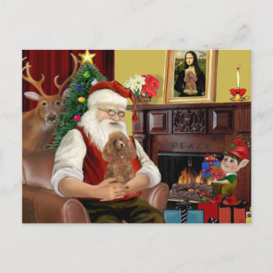 Santa's Apricot Leksak/Min. Pudel Helg Vykort