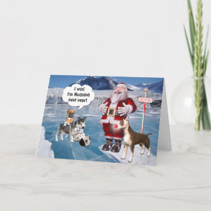 Santas är en tjurTerrierhund Helgkort
