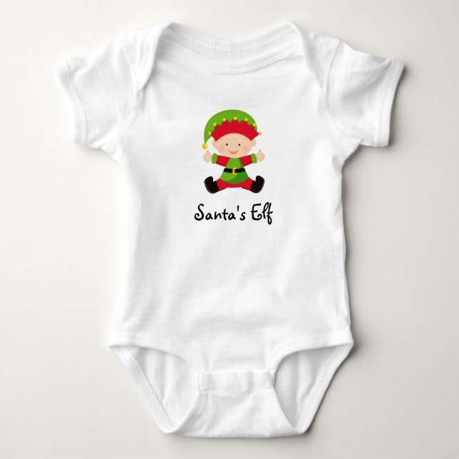 Santas baby för jul för älvapersonlig tee (Framsida)