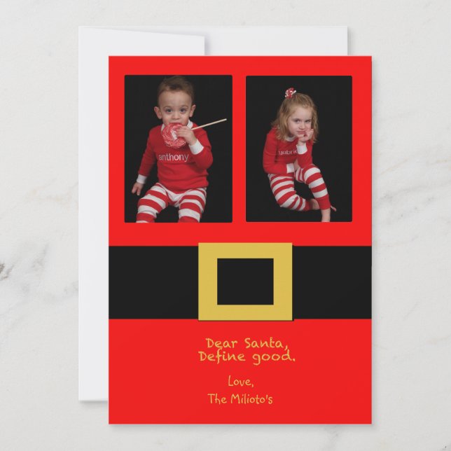 Santa's Bälte 2-fotojulkort Julkort (Framsida)