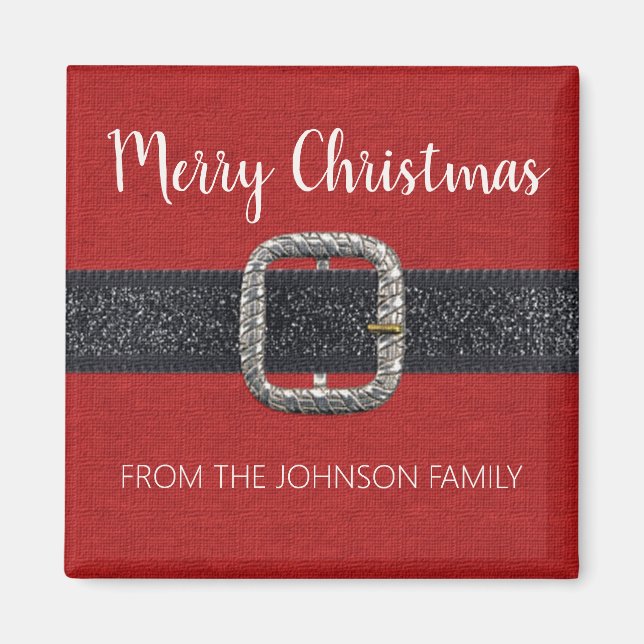 Santa's Bälte God jul Magnet (Framsidan)