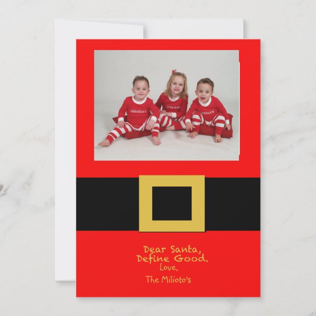 Santa's Bälte Photo Julkort (Framsida)