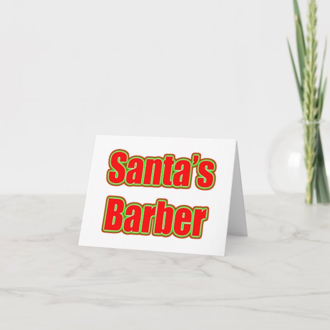 Santas barberare helgkort (Framsida)