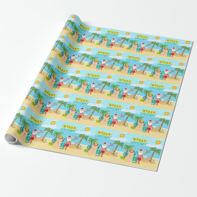 Santa's Beach-julen Presentpapper (Utrullad)