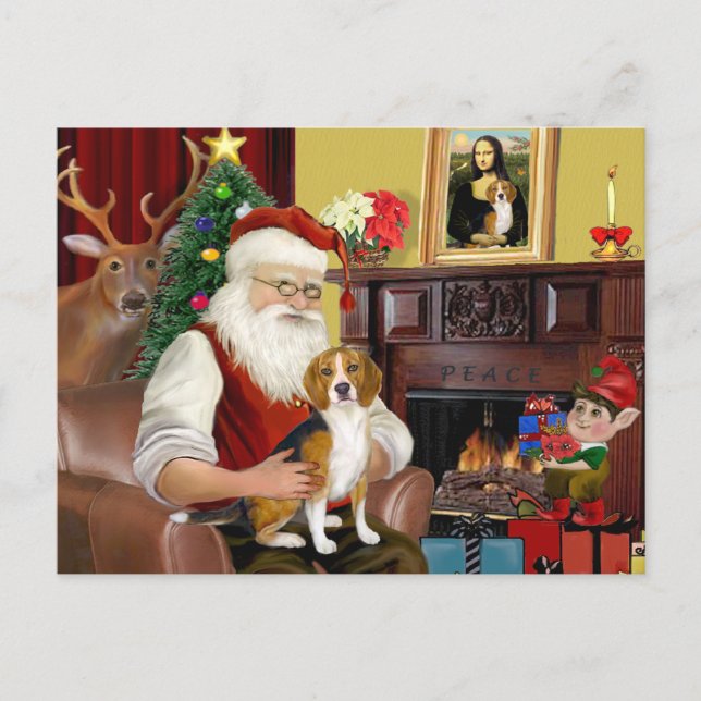 Santa's Beagle (#7) Helg Vykort (Framsida)