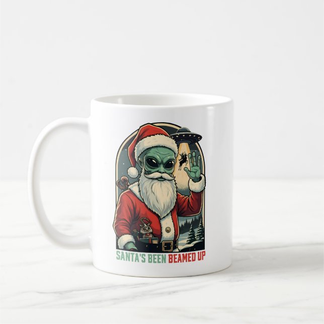 Santa's Been Beamed Up Kaffemugg (Vänster)