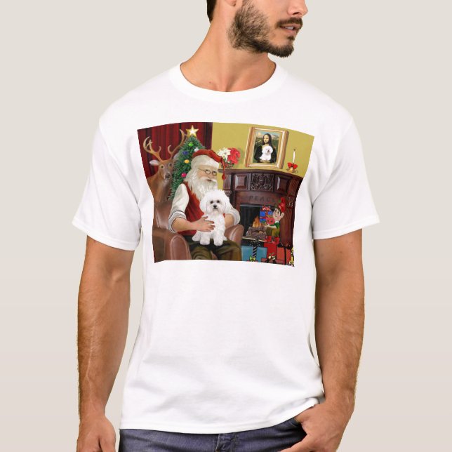 Santa's Bichon Frise #2 Tee Shirt (Framsida)