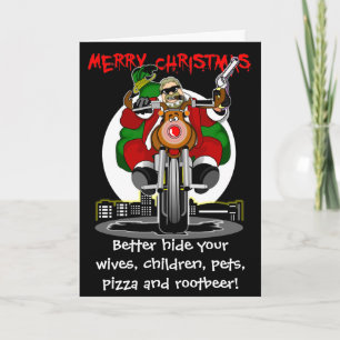 Santas bikerhjälpreda Bubba Claus Helgkort
