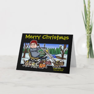 Santas bikerhjälpreda Bubba Claus Helgkort