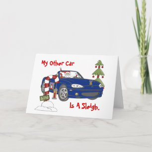 Santas blåttSleigh Helgkort
