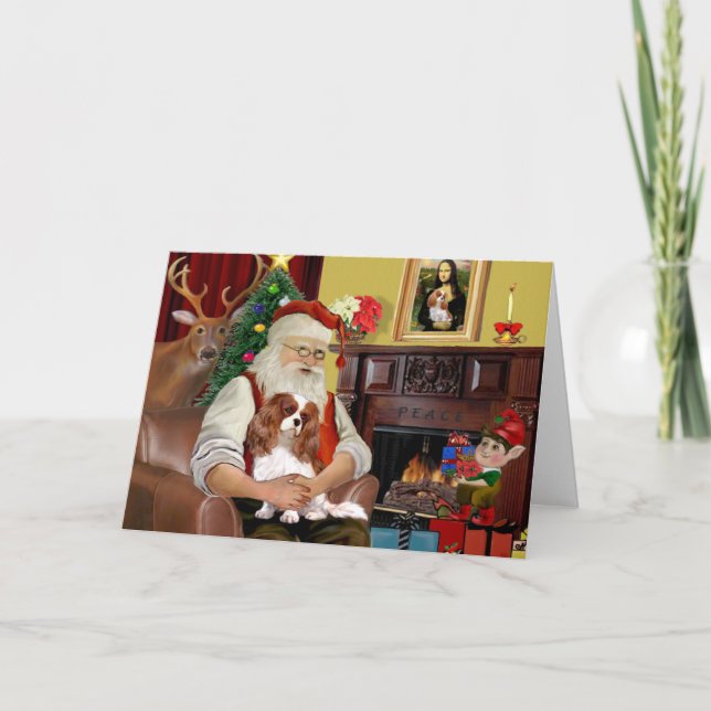 Santa's Blenheim Cavalier Helgkort (Framsida)