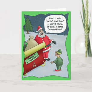 Santa's Bollar på Sleigh Greeting Card Helgkort