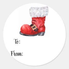 Santa's Boot Gift Märkre Sticker Runt Klistermärke