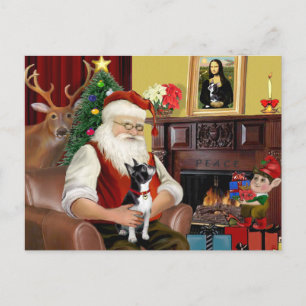 Santa's Boston Terrier Helg Vykort