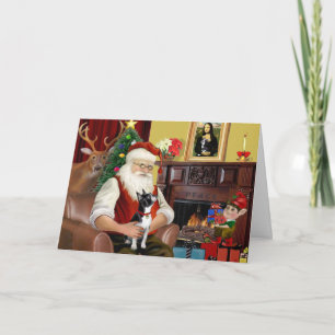 Santa's Boston Terrier Helgkort