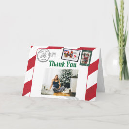 Santa's Brev Postmark North Pole Reindeer Photo Tack Kort