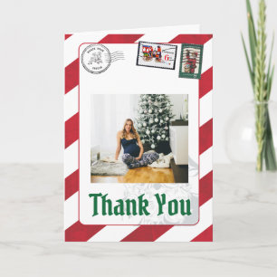 Santa's Brev PostmarkNorth Pole Reindeer Photo Tack Kort