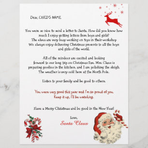Santa's Brev to Children, Reindeer Polkagrisar