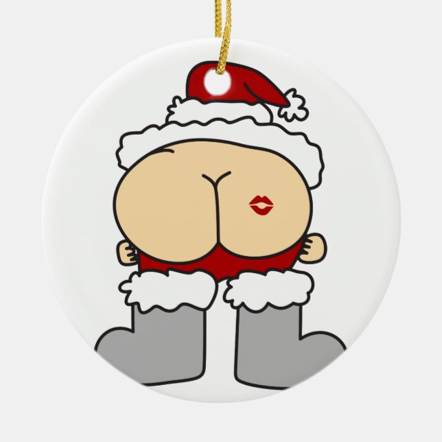 Santas Butt Julgransprydnad Keramik (Framsidan)