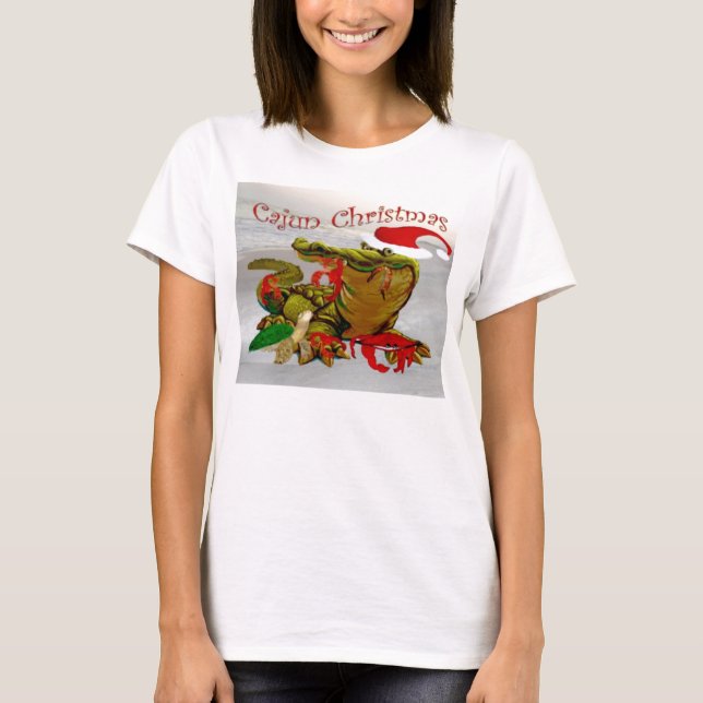 Santas cajun christmas top t-shirt (Framsida)