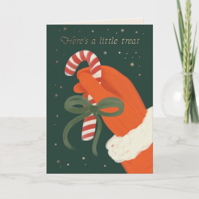 Santa's Candy cane Little Treat Money Holder Kort (Framsida)