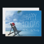 Santa's Chaise Lounge on Beach Julkort<br><div class="desc">Tropical christmas</div>