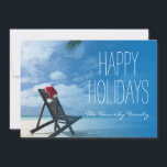 Santa's Chaise Lounge on Beach Julkort<br><div class="desc">Tropical christmas</div>
