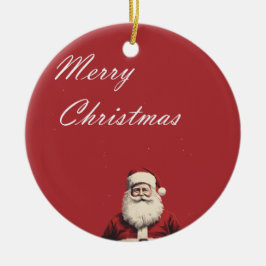 Santa's Cheerful Greetings Julgransprydnad Keramik