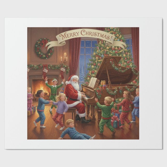 Santa's Christmas Melody Presentpapper (Platt)