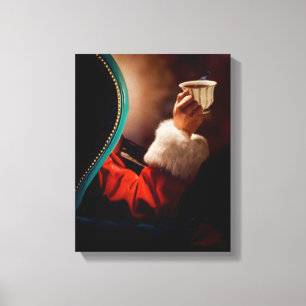 Santa's Coffee Break Vintage Canvastryck