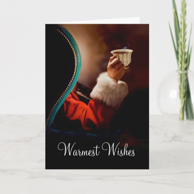 Santa's Coffee Break Vintage Helgkort (Framsida)