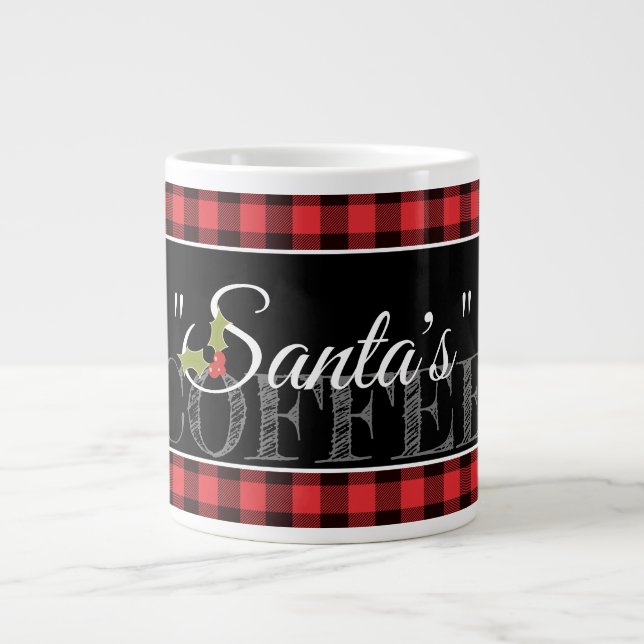 "Santa's" COFFEE Red & Black Buffalo Play Jumbo Mugg (Framsidan)