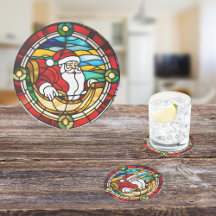 Santa's Coming to Town Stached Glass look