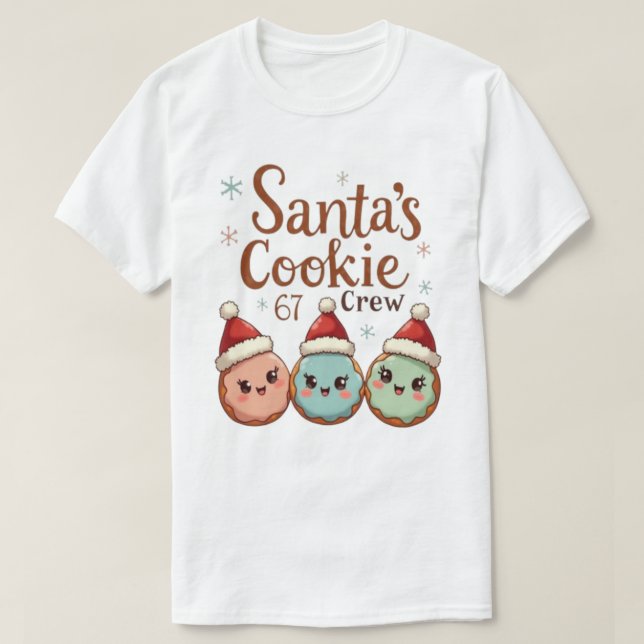 Santa's Cookie 67 Crew T Shirt (Design framsida)