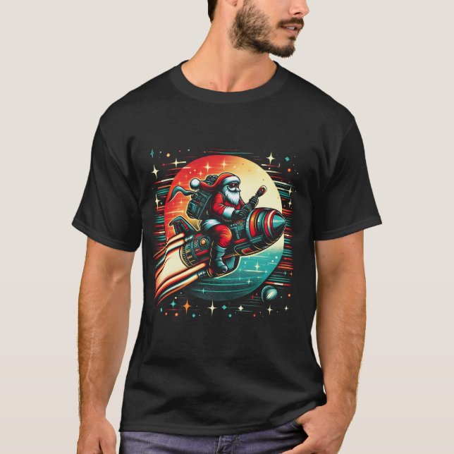 Santa's Cosmic jul Cruise T Shirt (Framsida)