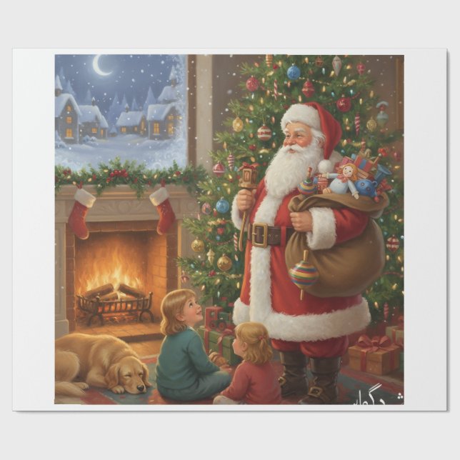 Santa's Cozy Visit - A Night of Wonder Presentpapper (Platt)