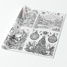 Santa's Creative Wonderland Wrap & Color Presentpapper