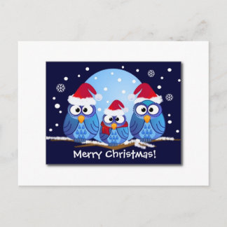 SANTA'S CUTE CHRISTMAS UGGLA HELG VYKORT