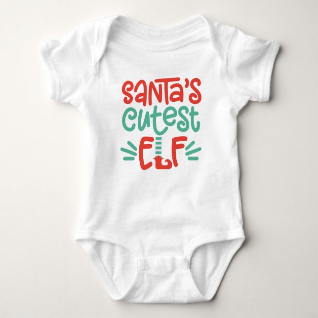 Santa's Cutest Elf Baby Outfit - Adworthy T Shirt (Framsida)