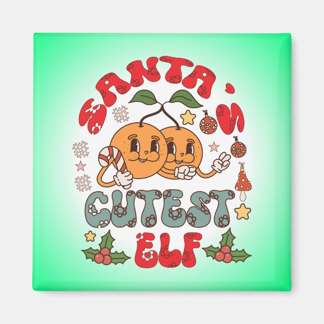 Santa's Cutest Elf Sublimation-80881 Magnet (Framsidan)